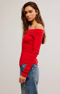 Thumbnail for Eye Candy Tee Rusted Red, Long Blouse by Free People | LIT Boutique