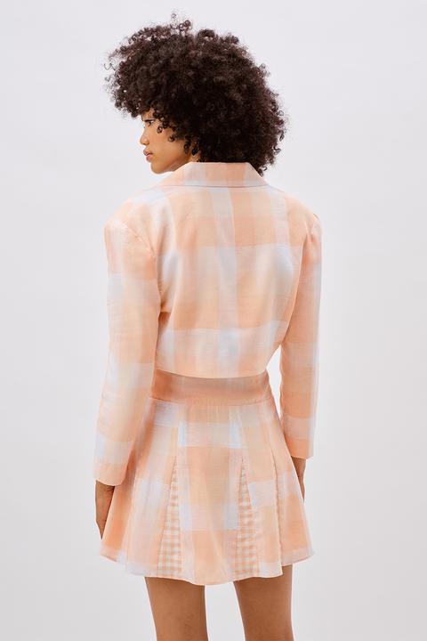 Eugenie Crop Blazer Tangerine Orange, Jacket by For Love & Lemons | LIT Boutique