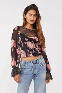 Thumbnail for Daphne Blouse Midnight Combo, Long Blouse by Free People | LIT Boutique