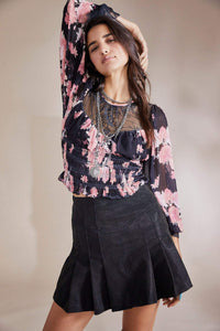 Thumbnail for Daphne Blouse Midnight Combo, Long Blouse by Free People | LIT Boutique