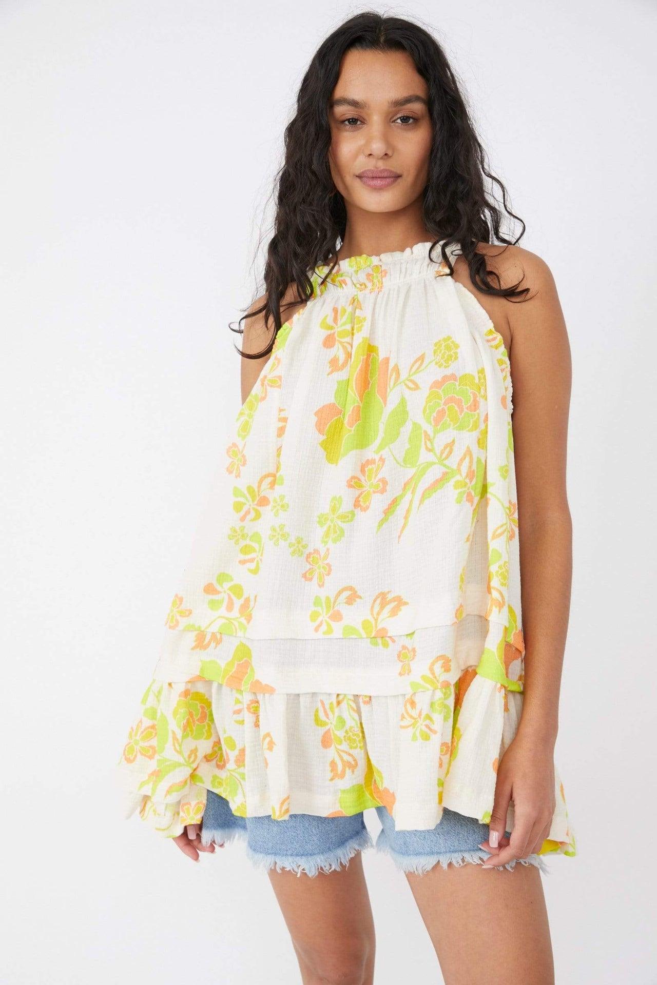 Fleur Printed Tunic Top Retro Combo, Tank Blouse by Free People | LIT Boutique
