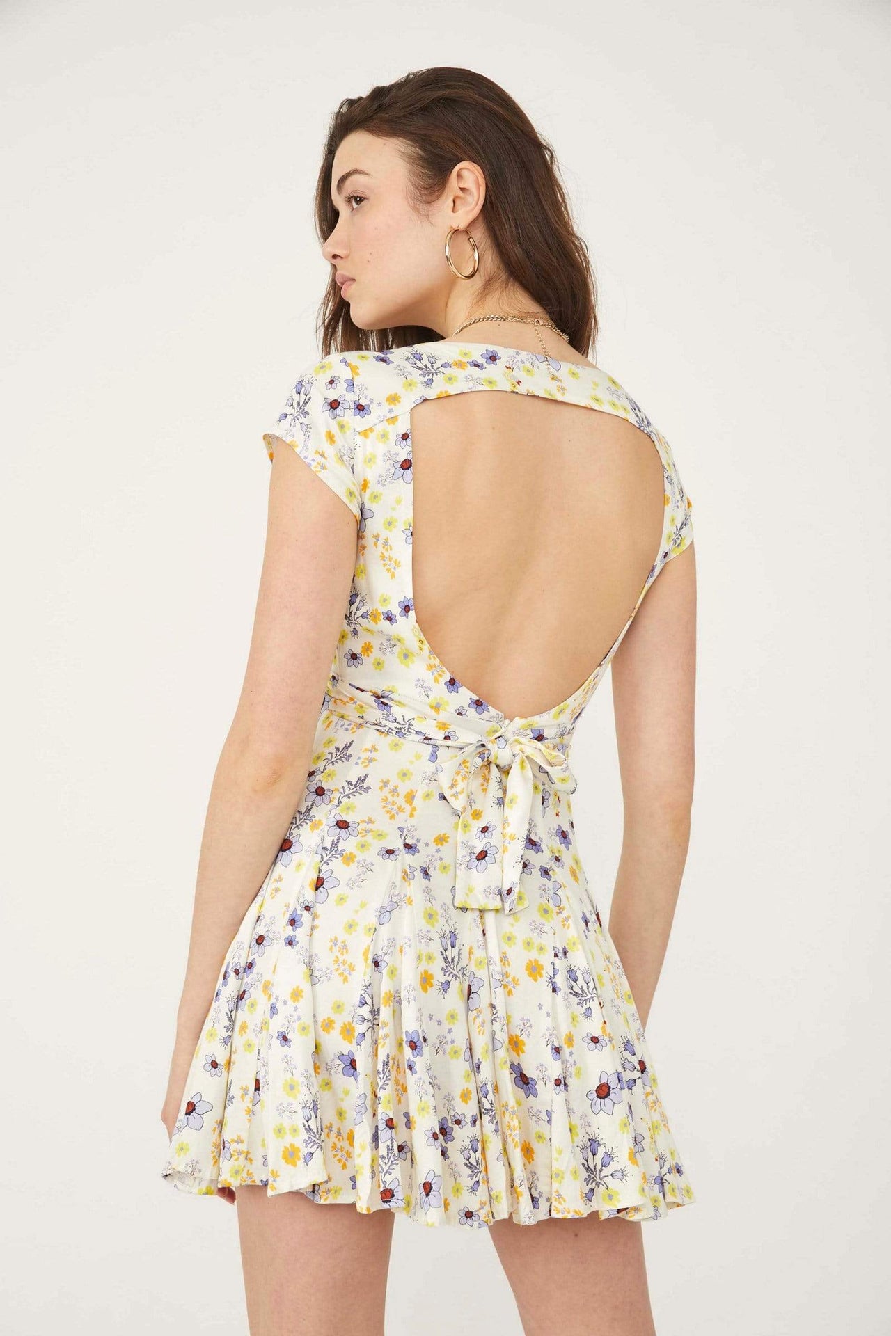It Takes Two Floral Wrap Dress Ivory Multi, Mini Dress by Free People | LIT Boutique