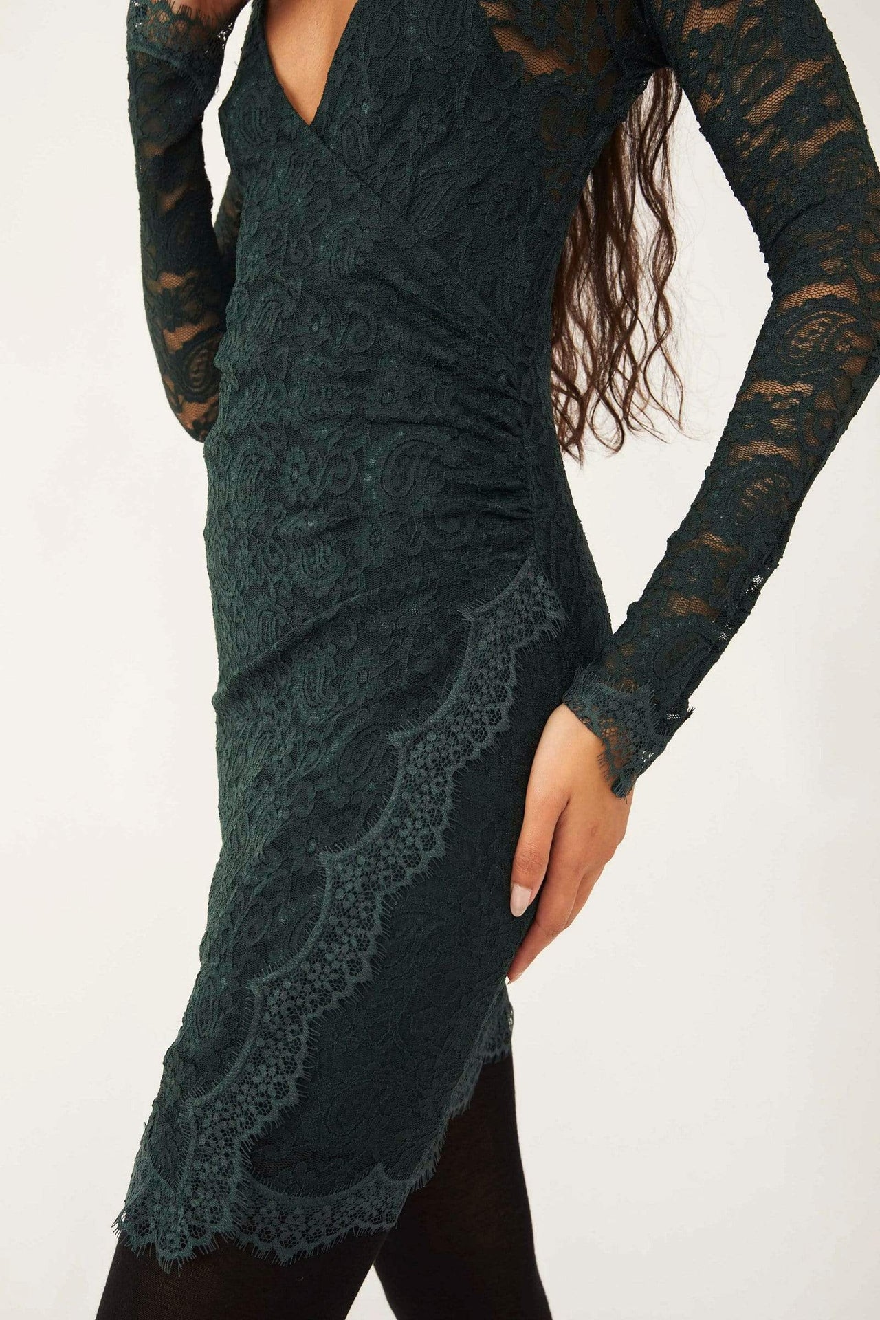 Pearl Lace Mini Dress Deepest Spruce, Mini Dress by Free People | LIT Boutique