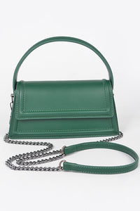 Thumbnail for Green Vegan Leather Purse with Chain, Daytime Bag by H&D Accessories | LIT Boutique