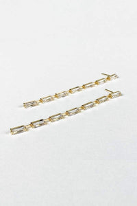 Thumbnail for Aero Baguette Drop Earrings Gold, Earring Jewelry by Golden Stella | LIT Boutique