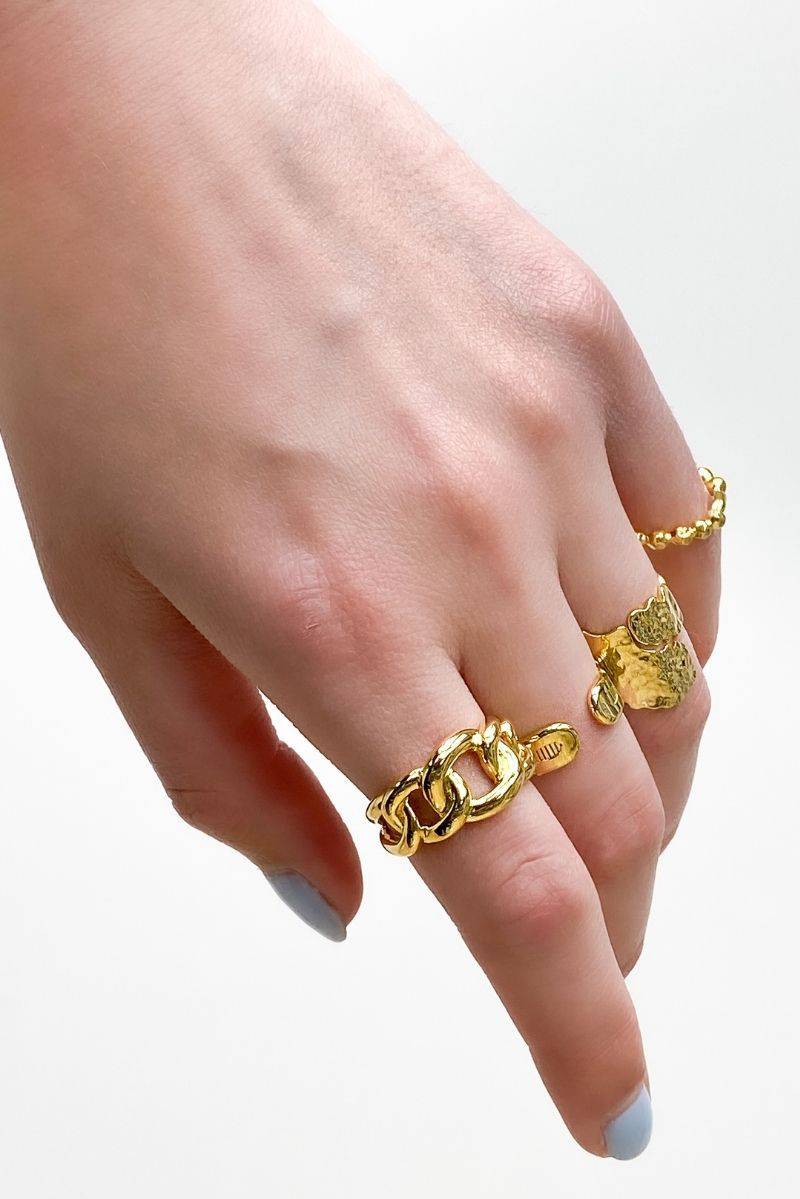 Basil Cable Ring Gold, Ring Jewelry by Golden Stella | LIT Boutique