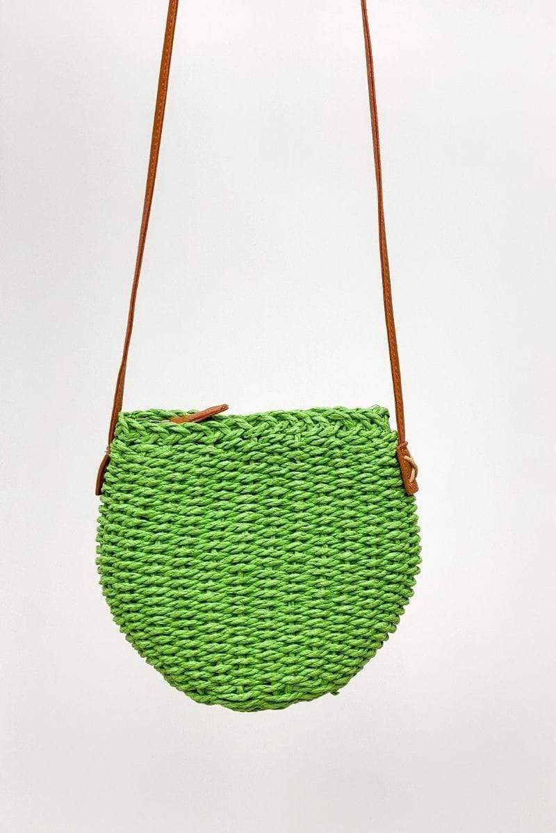 Clover Woven Bucket Clutch Green, Daytime Bag by H&D Accessories | LIT Boutique