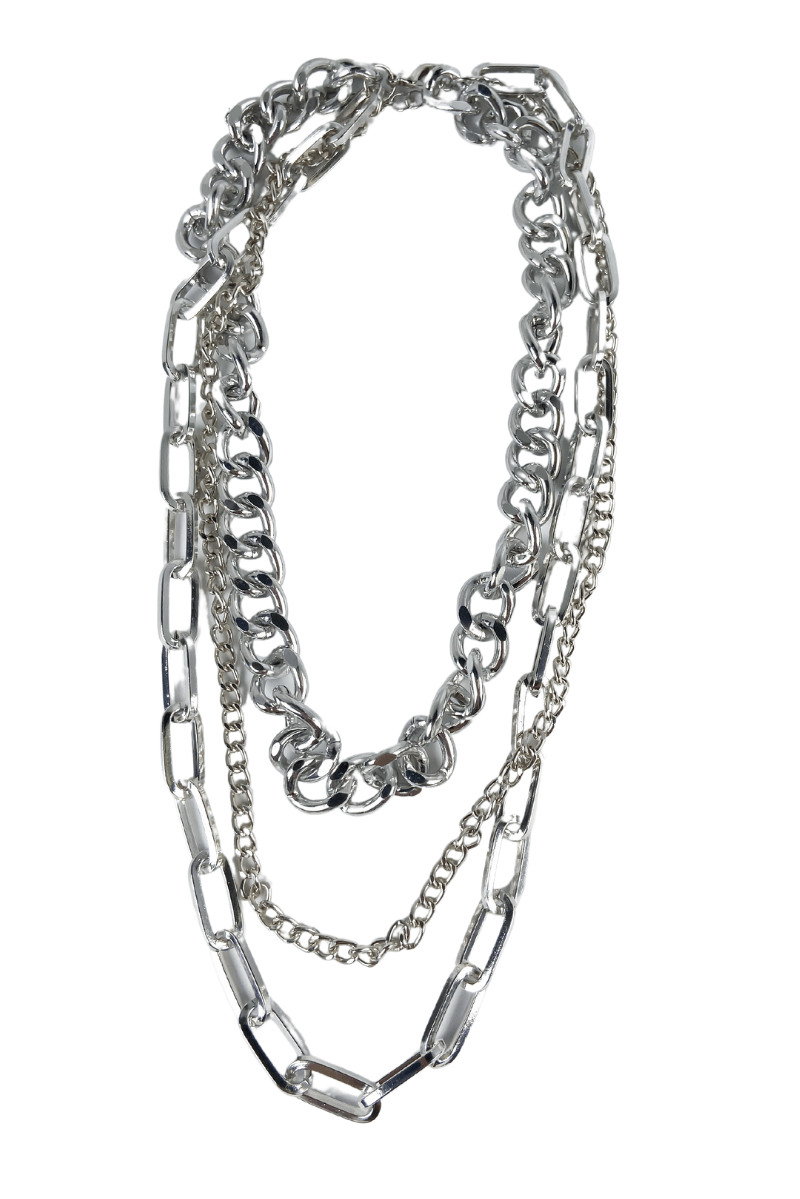 Elle Multi Chain Layered Necklace Silver, Necklace Jewelry by H&D Accessories | LIT Boutique