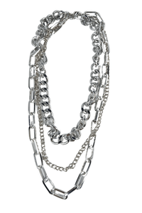 Thumbnail for Elle Multi Chain Layered Necklace Silver, Necklace Jewelry by H&D Accessories | LIT Boutique