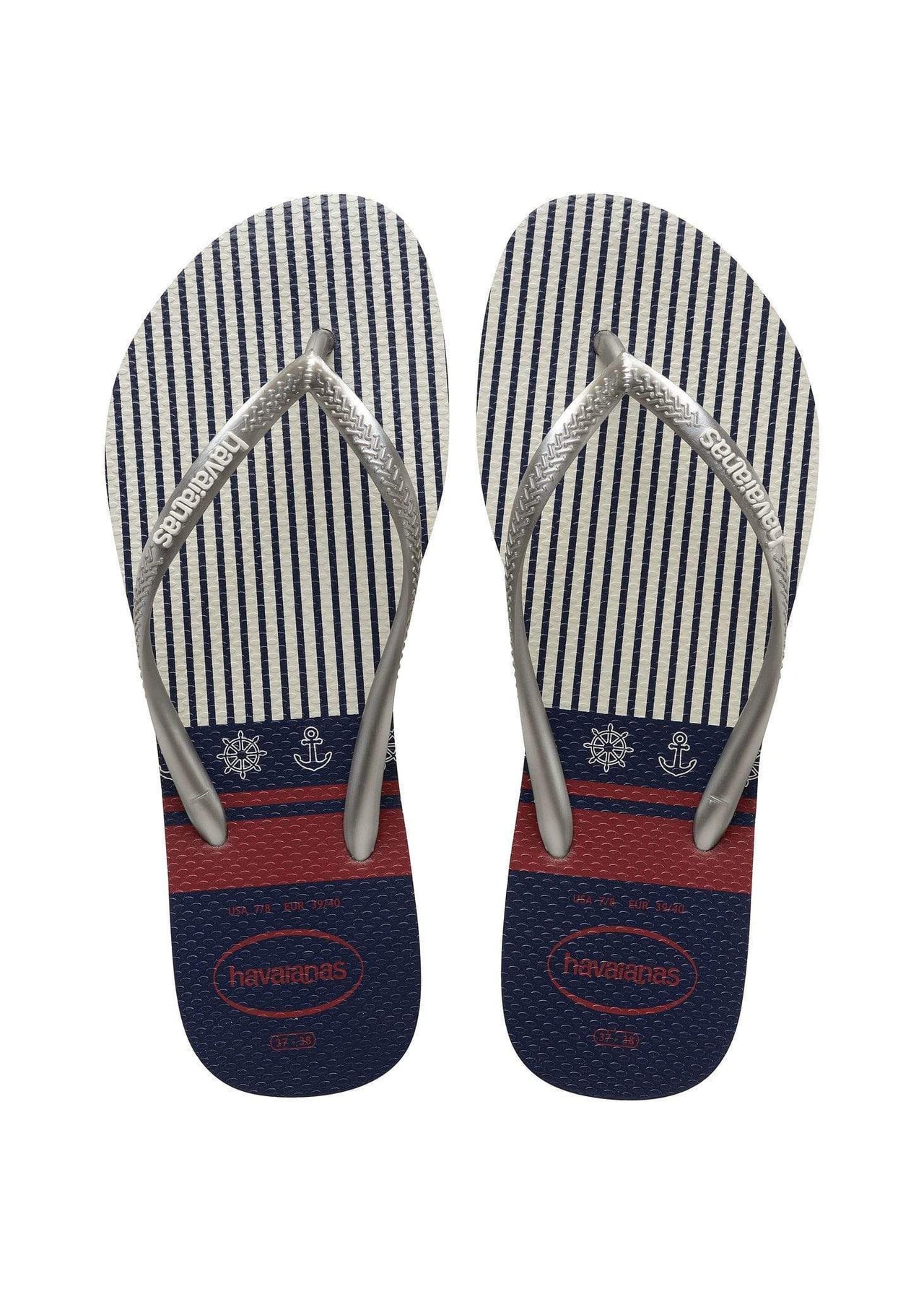 Slim Nautical Sandal WhiteSilver, Flat Shoe by Havaianas | LIT Boutique
