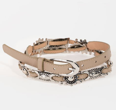 Sunsphere Buckle Belt Khaki, Belt Acc by Fame Accessories | LIT Boutique