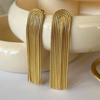 Thumbnail for Reine Snake Tassel Earring Gold, Earring Jewelry by Ellie Vail | LIT Boutique