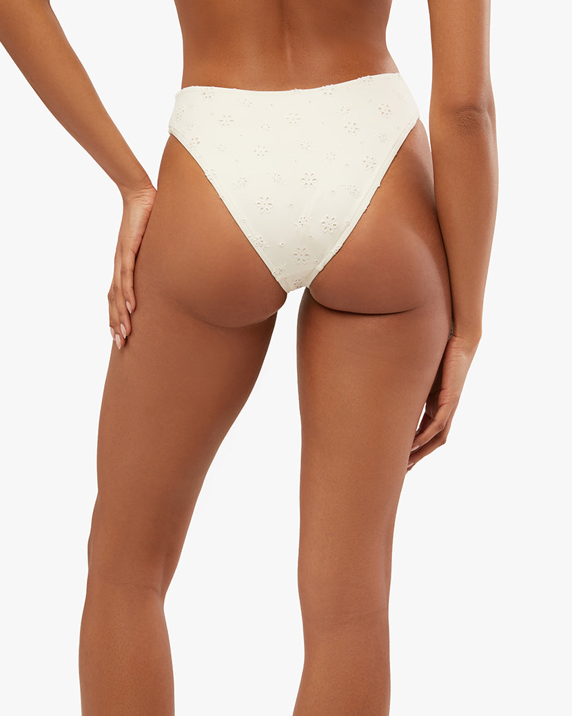 Classic Scoop Eyelet Bikini Bottom Off White, Swim by Onia | LIT Boutique