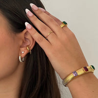 Thumbnail for Lyndsay Huggie Hoop Gold, Earring Jewelry by Ellie Vail | LIT Boutique