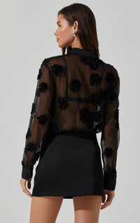 Thumbnail for Ioannis Shirt Black, Long Blouse by ASTR | LIT Boutique