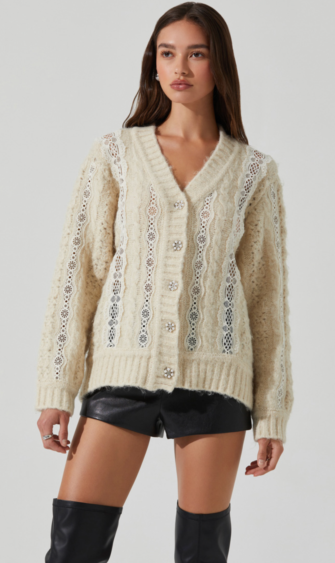 Nesmarie Cardigan Cream, Cardigan Sweater by ASTR | LIT Boutique