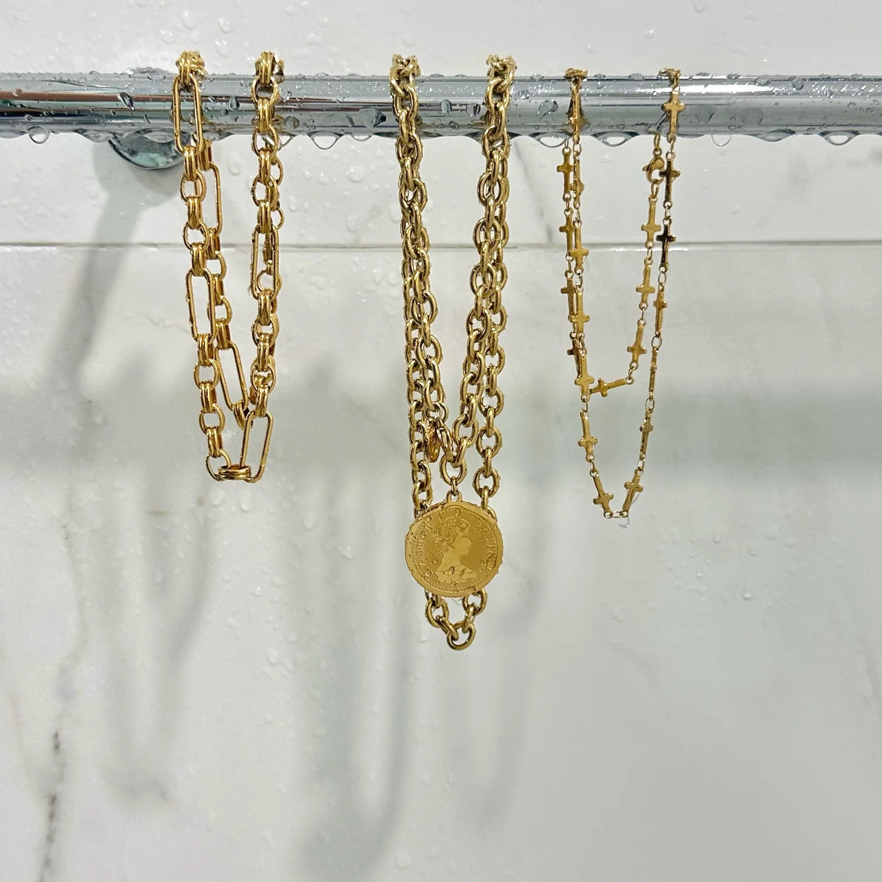 Kennedy Cross Chain Necklace Gold, Necklace Jewelry by Ellie Vail | LIT Boutique