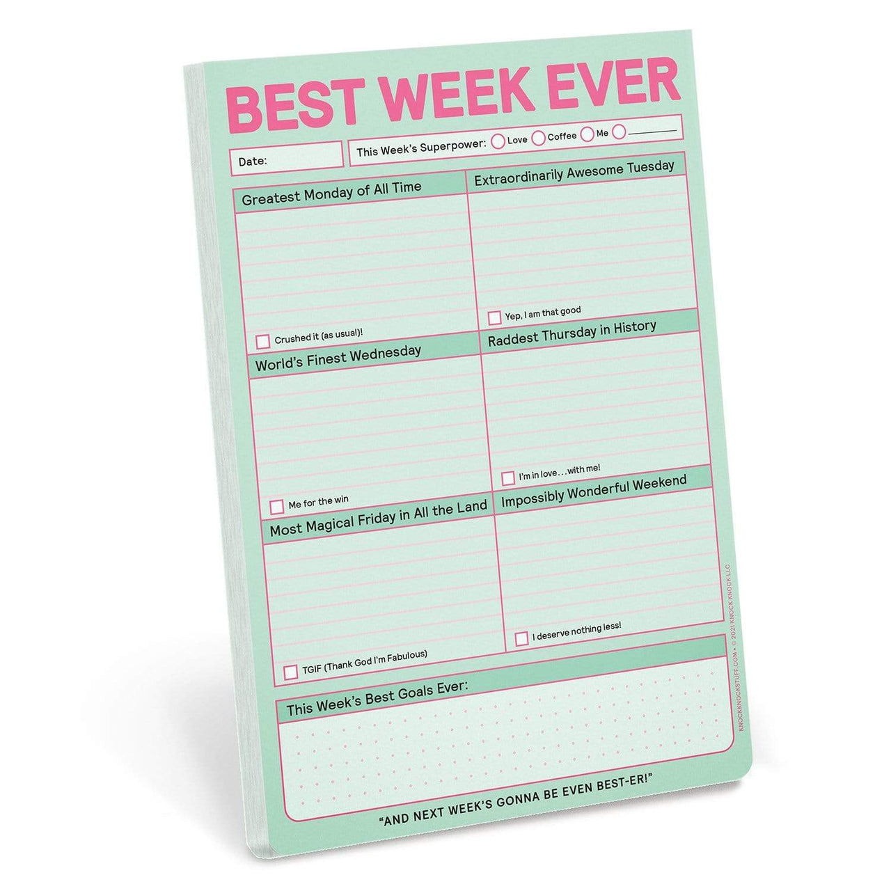 Best Week Ever Pastel Note Pad, Paper Gift by Knock Knock | LIT Boutique