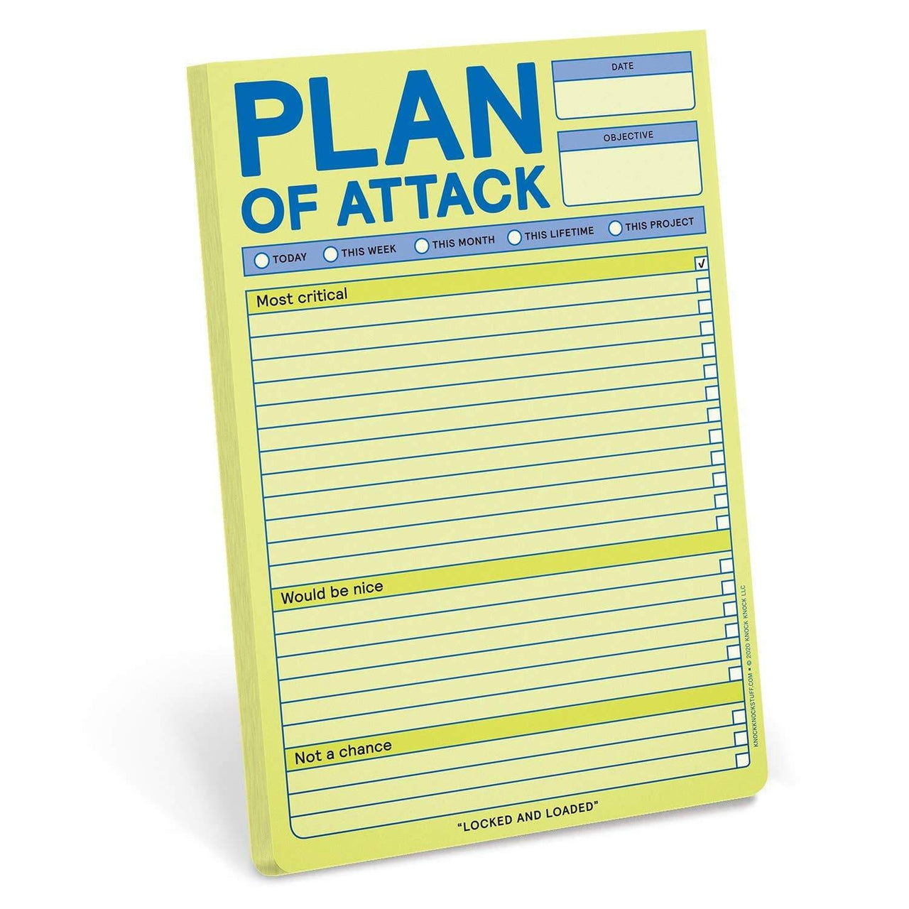 Plan of Attack Pastel Note Pad, Paper Gift by Knock Knock | LIT Boutique