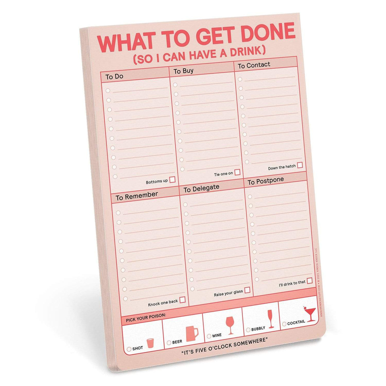 What to Get Done so I Can Have a Drink Pastel Note Pad, Paper Gift by Knock Knock | LIT Boutique