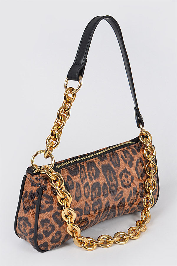 Leopard Clutch with Chain, Daytime Bag by H&D Accessories | LIT Boutique