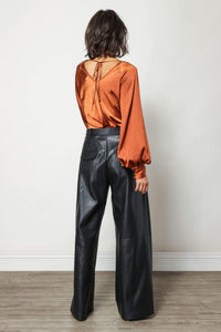 Thumbnail for Emma Top Rust, Long Blouse by Line and Dot | LIT Boutique
