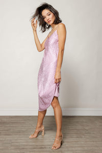 Thumbnail for Kylee Satin Slip Dress Lavender, Midi Dress by Line and Dot | LIT Boutique
