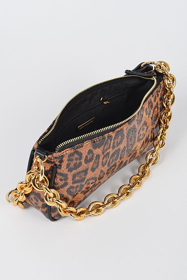 Leopard Clutch with Chain, Daytime Bag by H&D Accessories | LIT Boutique