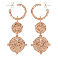 Thumbnail for The Evil Eye Double Coin Hoops, Earring Jewelry by Luv Aj | LIT Boutique
