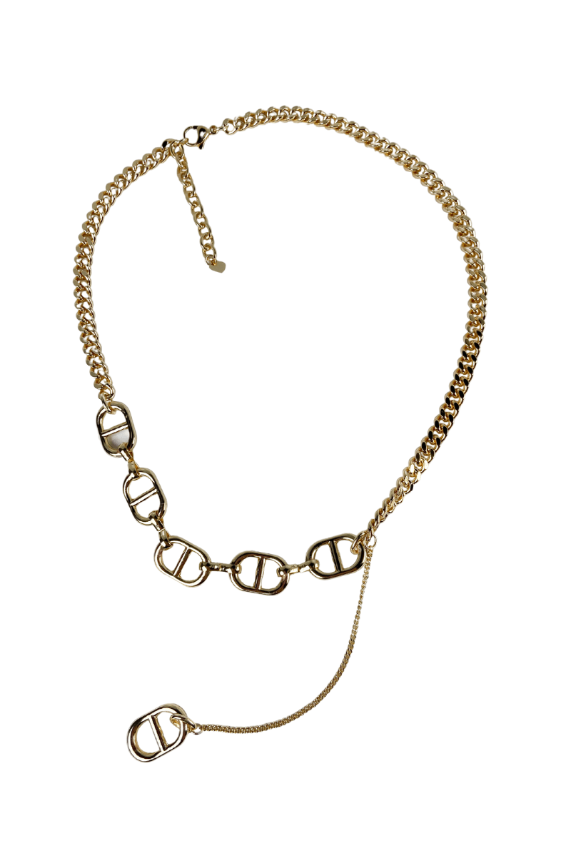 Adalyn Marnier Drop Curb Chain 18k Gold, Necklace Jewelry by MetroBabe | LIT Boutique