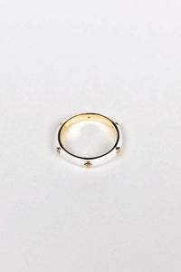 Thumbnail for Arlo Diamond White Enamel Ring 14k Gold/ 925 Sterling Silver, Ring Jewelry by MetroBabe | LIT Boutique