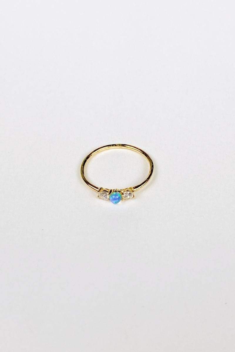 Aurora Blue Opal Ring 14k Gold/ 925 Sterling Silver, Ring Jewelry by MetroBabe | LIT Boutique