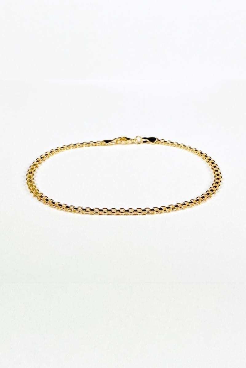 Avalon Box Chain Anklet 18k Gold, Bracelet Jewelry by MetroBabe | LIT Boutique