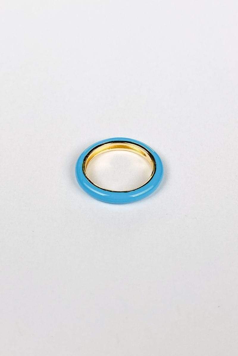 Axel Blue Enamel Ring 14k Gold/ 925 Sterling Silver, Ring Jewelry by MetroBabe | LIT Boutique
