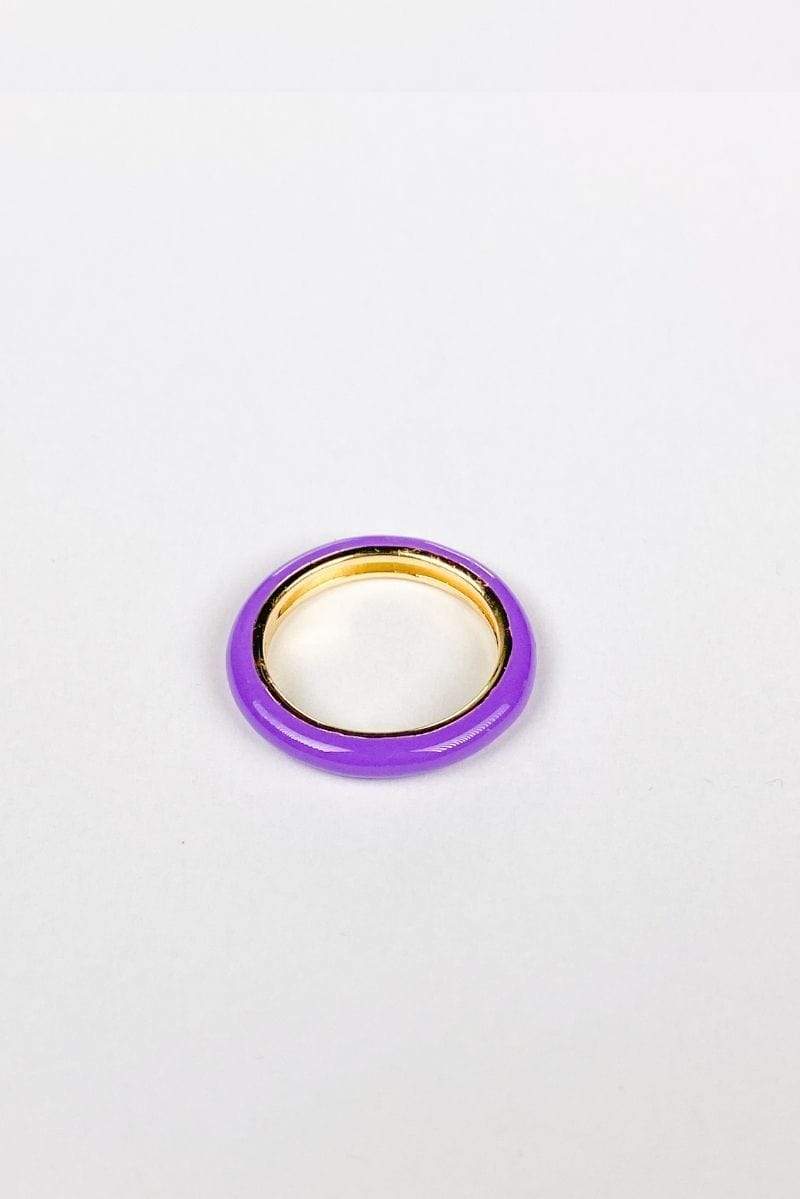 Axel Purple Enamel Ring 14k Gold/ 925 Sterling Silver, Ring Jewelry by MetroBabe | LIT Boutique