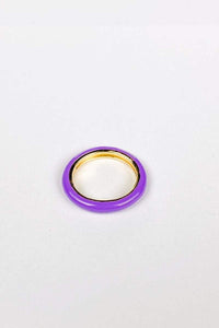 Thumbnail for Axel Purple Enamel Ring 14k Gold/ 925 Sterling Silver, Ring Jewelry by MetroBabe | LIT Boutique