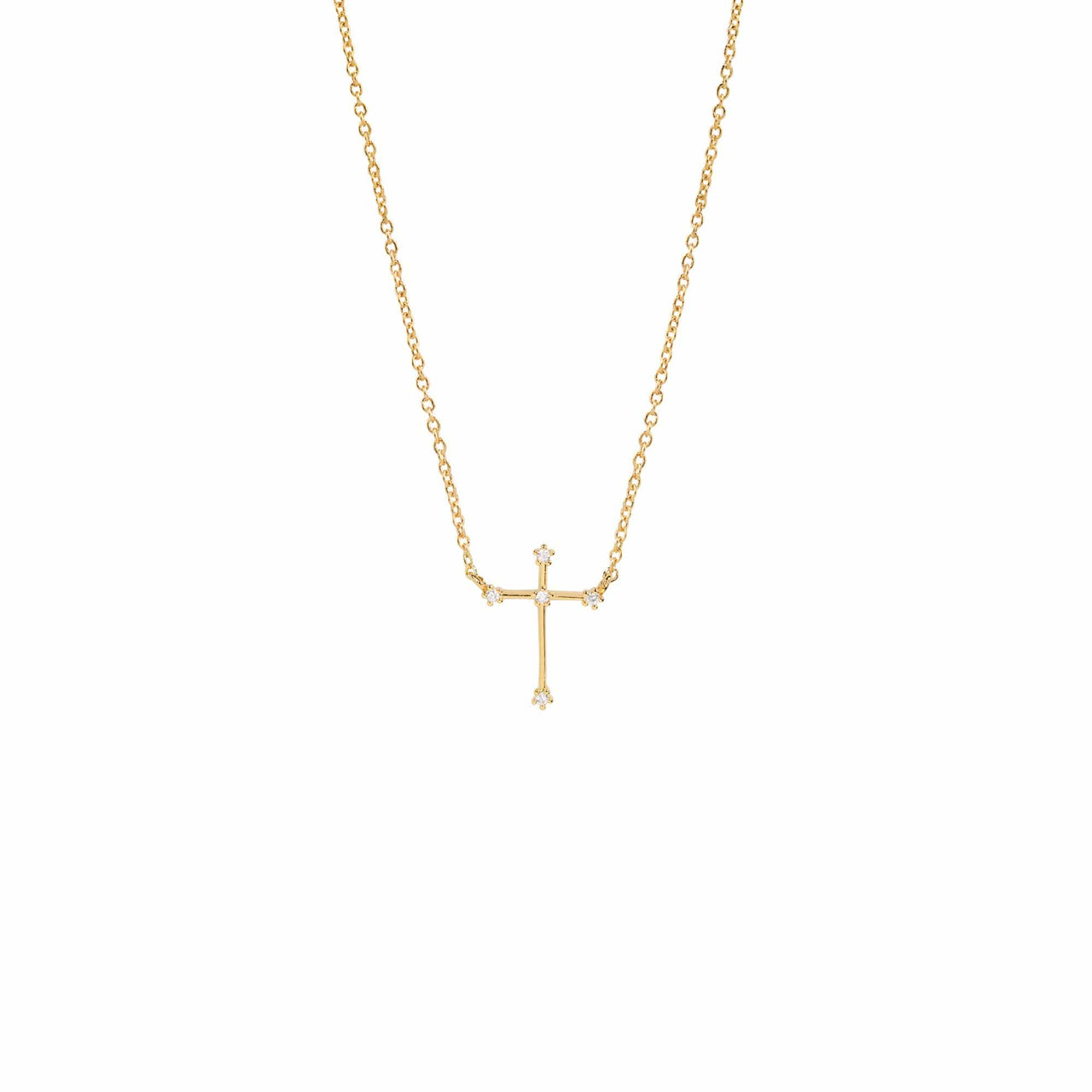 14k gold dip cross cz necklace,  by Secret Box | LIT Boutique
