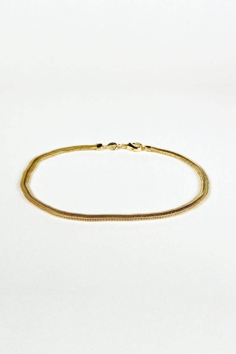 Brighton Herringbone Anklet 18k Gold, Bracelet Jewelry by MetroBabe | LIT Boutique
