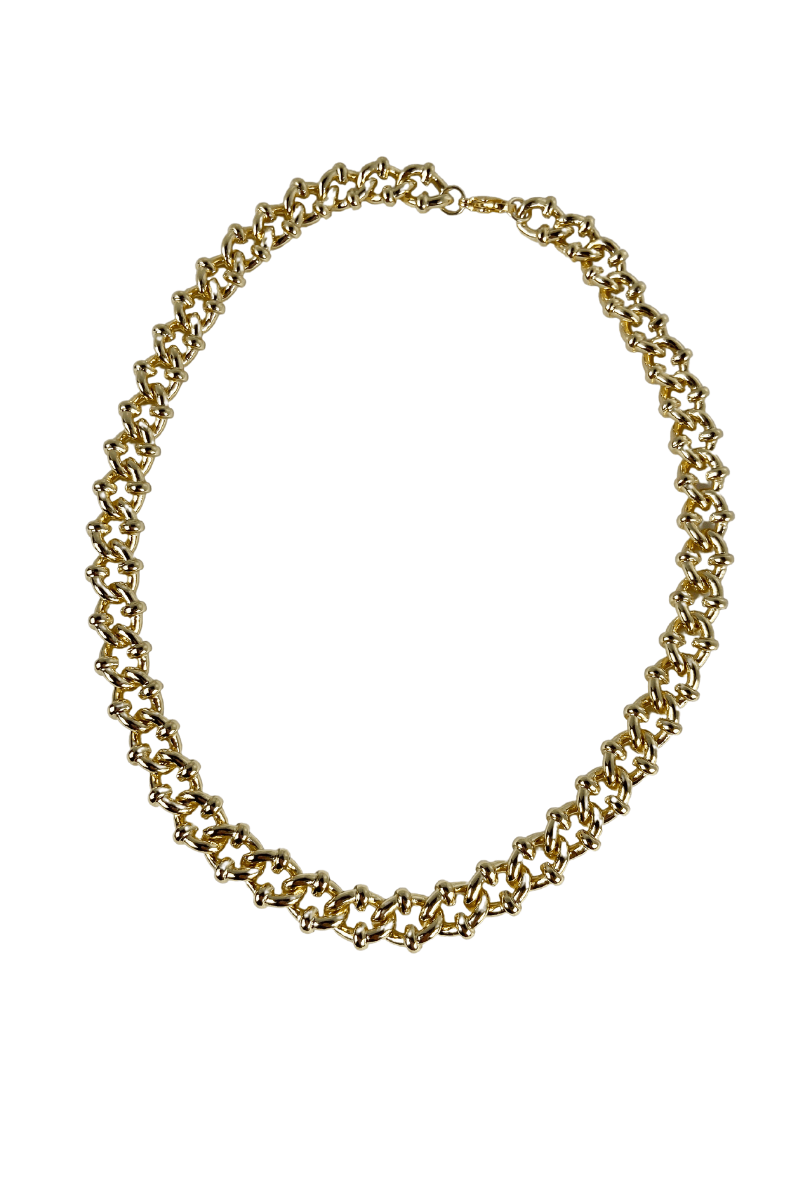 Kylo Twist Curb Chain Necklace 18k Gold, Necklace Jewelry by MetroBabe | LIT Boutique