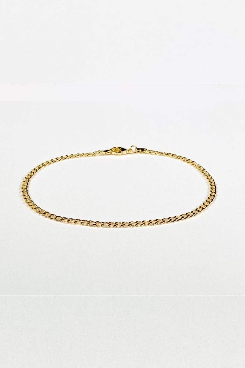 Lucien Curb Chain Anklet 18k Gold, Bracelet Jewelry by MetroBabe | LIT Boutique
