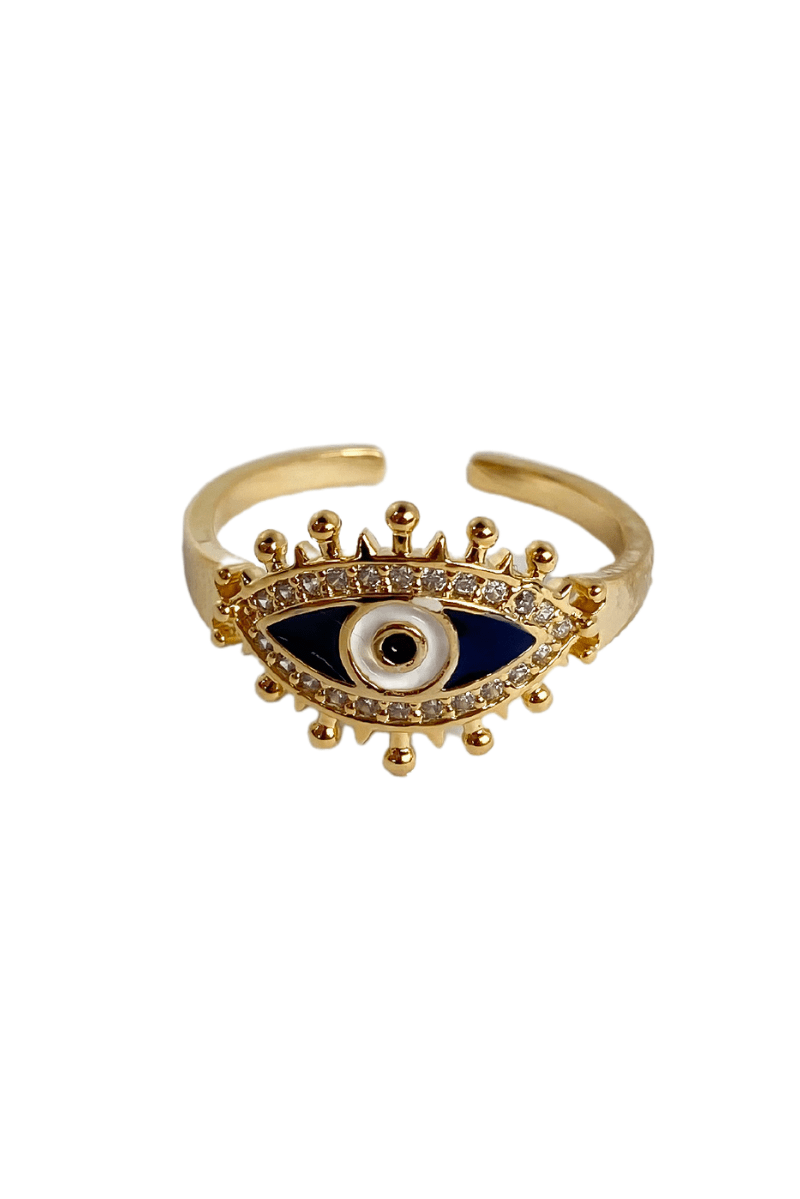 Rhys Evil Eye Ring Gold, Ring Jewelry by MetroBabe | LIT Boutique
