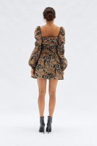 Thumbnail for Persian Paradise Mini Dress Black/Brown, Mini Dress by Mink Pink | LIT Boutique