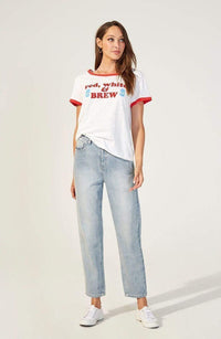 Thumbnail for Red White and Brew Tee White, Short Tee by Mink Pink | LIT Boutique