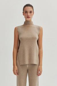 Thumbnail for Molly Mock Neck Sweater Knit Top, Tank Blouse by Crescent | LIT Boutique