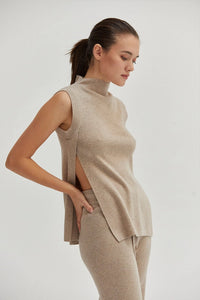 Thumbnail for Molly Mock Neck Sweater Knit Top, Tank Blouse by Crescent | LIT Boutique