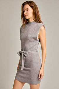 Thumbnail for Belted Mock Neck Sweater Dress Grey, Mini Dress by Le Lis | LIT Boutique