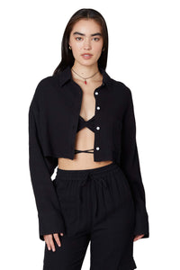 Thumbnail for Austin Black Long Sleeve Shirt, Short Tee by NIA | LIT Boutique