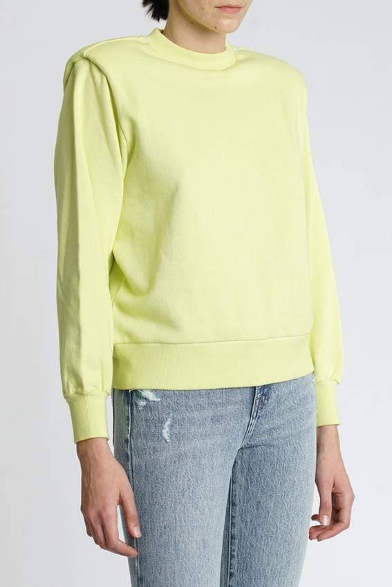 Kirsten Shoulder Pad Sweatshirt Citron, Long Tee by Pistola | LIT Boutique