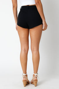 Thumbnail for Power Play Shorts Black, Fabric Shorts by Olivaceous | LIT Boutique