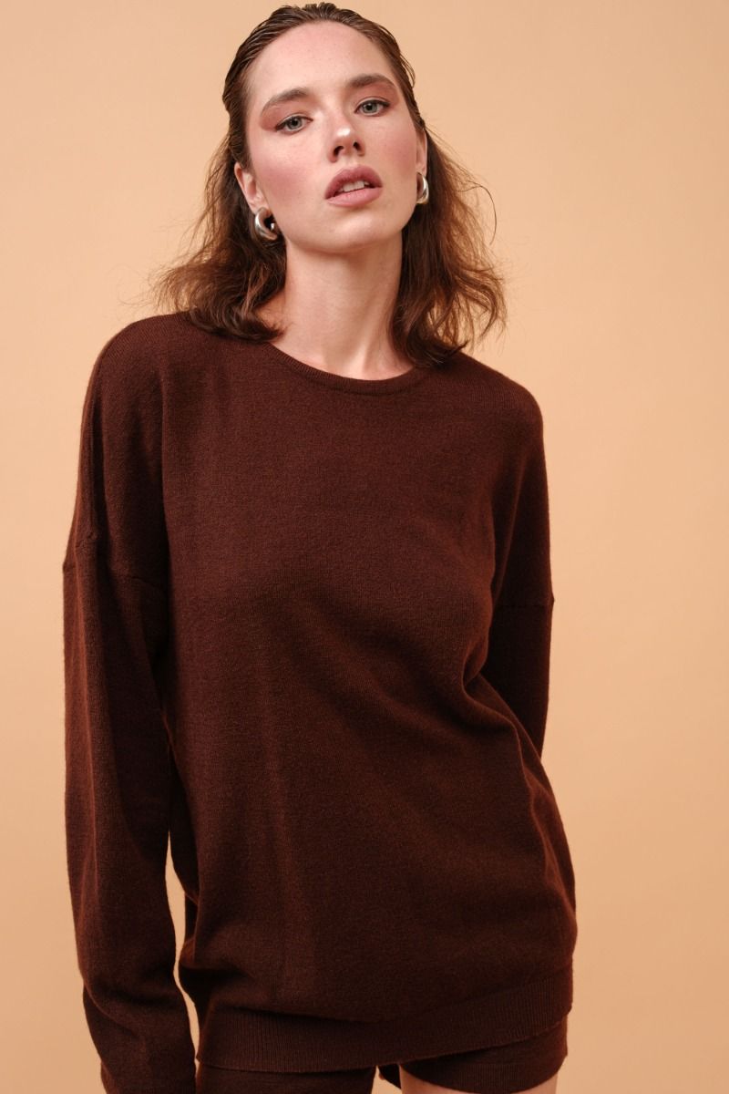 Leah Comfy Sweatshirt Brown, Sweat Lounge by Signature 8 | LIT Boutique